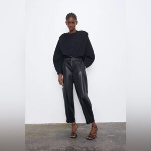 ZARA NWOT ZARA FAUX LEATHER PANTS BLACK